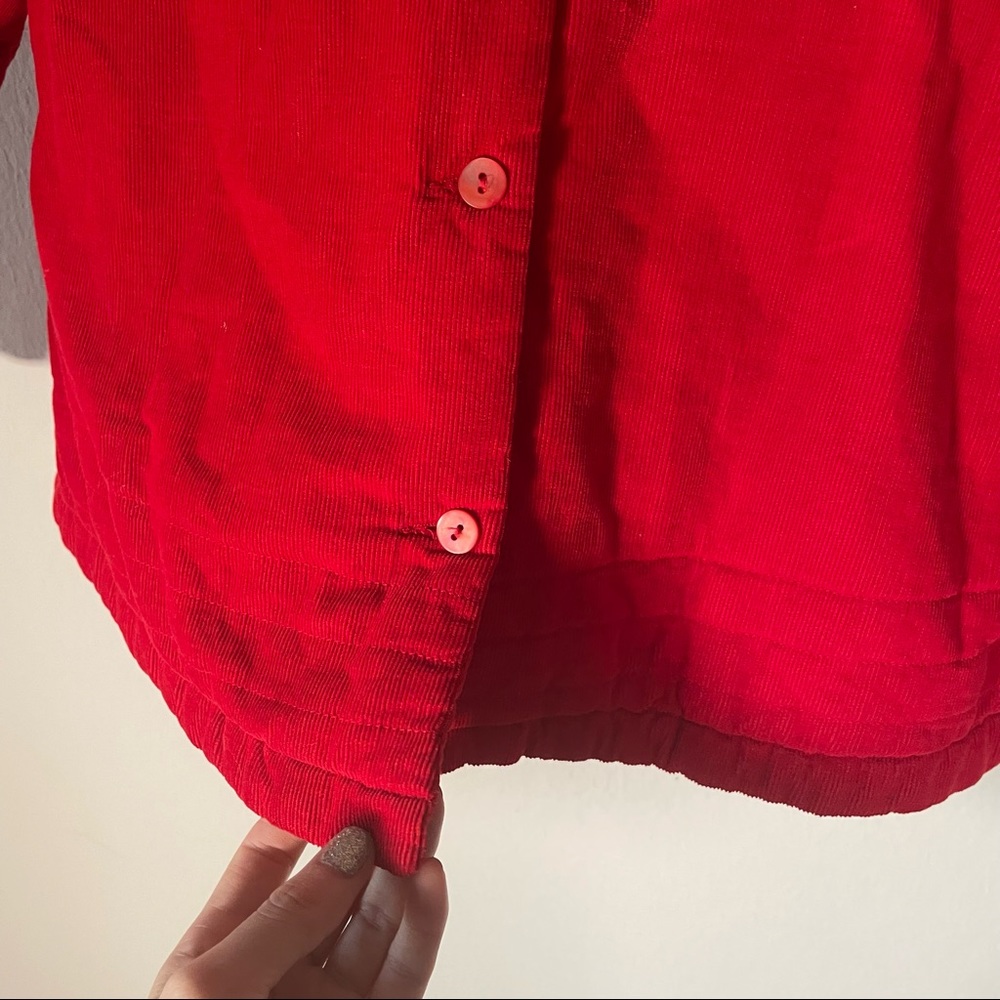 Kenzo Jungle Red Chord Jacket Peter Pan Collar - Picture 13 of 16